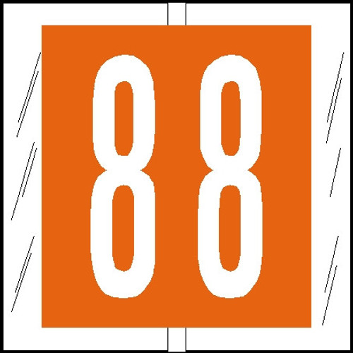 Tabbies 81508, Original COL'R'TAB Numeric 81500 Label Series, 1-1/2" numeric tab "#8", orange, 1-1/2"H X 1-1/2"W, 104/PACK