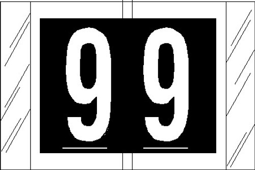 Tabbies 81009, Original COL'R'TAB Numeric 81000 Label Series, 1" numeric tab "#9", black, 1"H X 1-1/2"W, 100/PACK