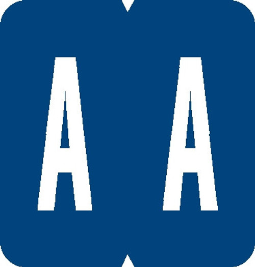 Tabbies 91321, GBS/VRE Compatible Alpha 91320 Label Series, 1/5/16" alpha label "A", dark blue, 1-5/16"H X 1-1/4"W, 550/ROLL