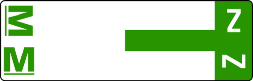 Tabbies 91933, Smead Ncc Compatible Alpha 91920 Label Series, 1-5/32" alpha label "M&Z", light green, 1-5/32"H X 3-5/8"W, 100/PACK