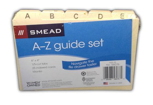 Alpha Index Divider Set for Label Box (box not included) - A-Z - Manila - 1 Set