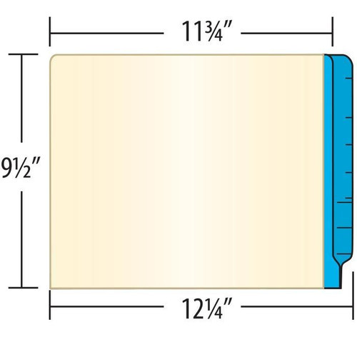 Manila File Folders With Blue Color Stripe On End Tab, Letter Size, 11 PT. Stock, Two Ply Tab, 100