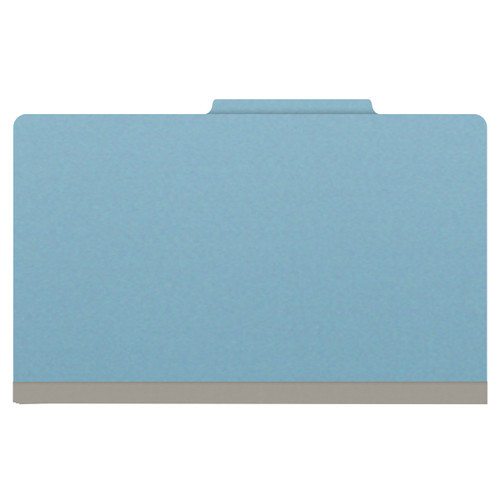 Top Tab Pressboard Folder w/ 1 Kraft divider - Legal Size - Box of 10 - Color = BLUE - Tyvek 2 inch Expansion 1