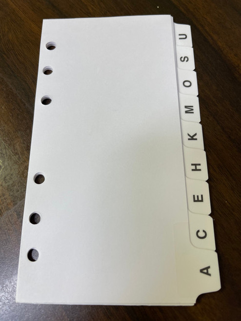 Index Dividers A-Z for Label Binder - to be used with the GBS 8850 Alpha Label System - Includes one pack of dividers (labels not included)