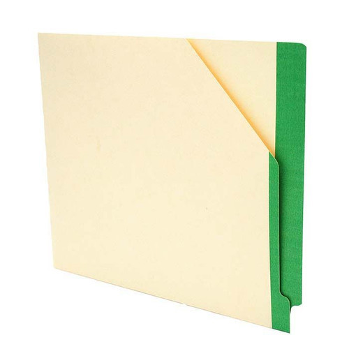 Manila Pockets With Green Color Stripe, Closed On 2 Sides, Letter Size 11-3/4" w x 9-1/2" H -100/BOX