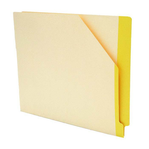 Manila Pockets With Yellow Color Stripe, Closed On 2 Sides, Letter Size 11-3/4" w x 9-1/2" H -100/BOX