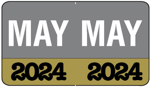 MONTH/YEAR Labels 2024, May, 225 Labels Per Pack, 1-1/2" w x 1" H