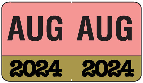 MONTH/YEAR Labels 2024, August, 225 Labels Per Pack, 1-1/2" w x 1" H