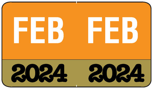 MONTH/YEAR Labels 2024, February, 225 Labels Per Pack, 1-1/2" w x 1" H