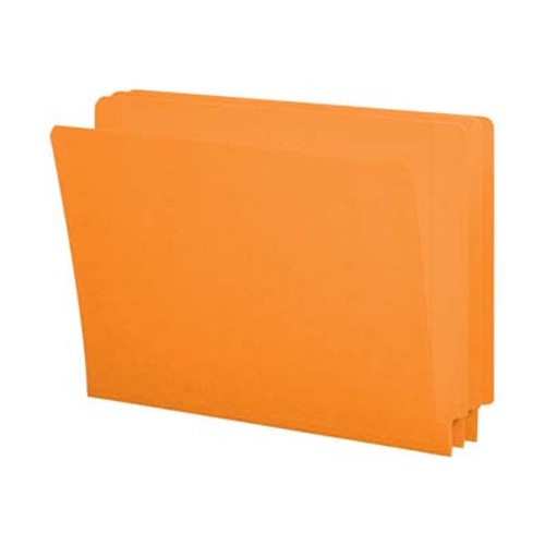 Orange, End Tab File Folder, Letter Size, 11 Pt, Reinforced Full End Tab, Fasteners In Positions 3 & 5, 100/BOX