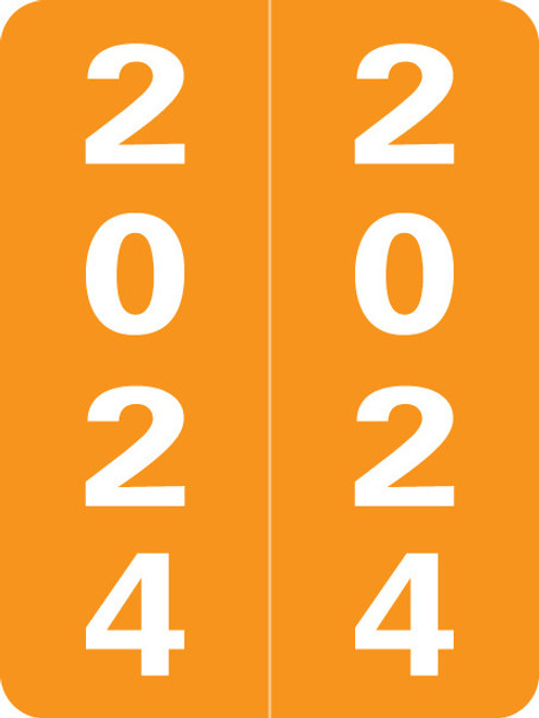 2024 Smead Yearband Label - Orange - 2" H x 1-1/2" W - 500/Roll