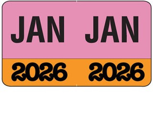 MONTH/YEAR Labels 2026, January, 225 Labels Per Pack