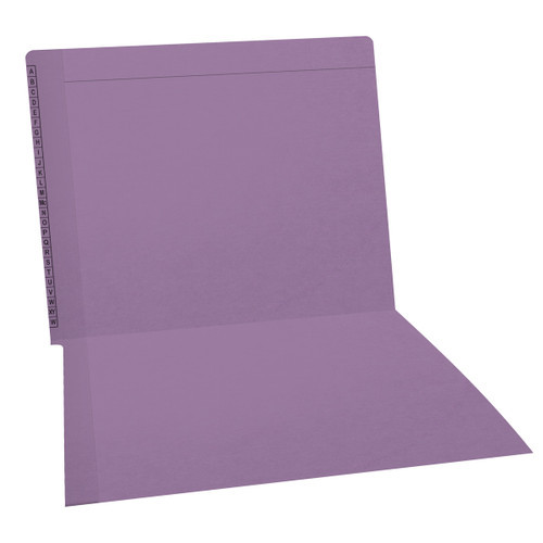 Lavender Kardex match letter size reinforced top and end tab folder with A-Z scale printed on left end tab. 11 pt lavender stock. Packaged 100/500.