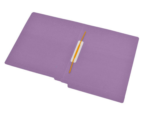 Lavender letter size reinforced end tab folder with Jalemaclip fastener on inside back. 11 pt lavender stock. Packaged 50/250