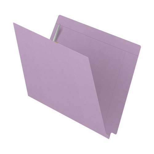 Purple Kardex match letter size reinforced top and end tab folder with tic marks printed on end tab and 2" bonded fastener on inside front and back. 11 pt purple stock. Packaged 50/250.