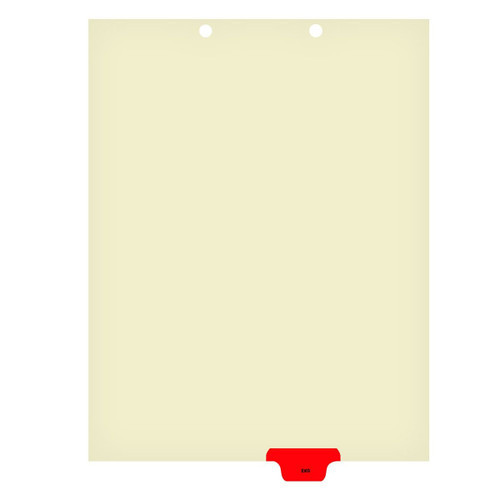 Ivory Letter Size End Tab Index Divider With Position 5 Tab Printed Ekg And Mylared In RED. 125# Manila Stock, 100/BOX