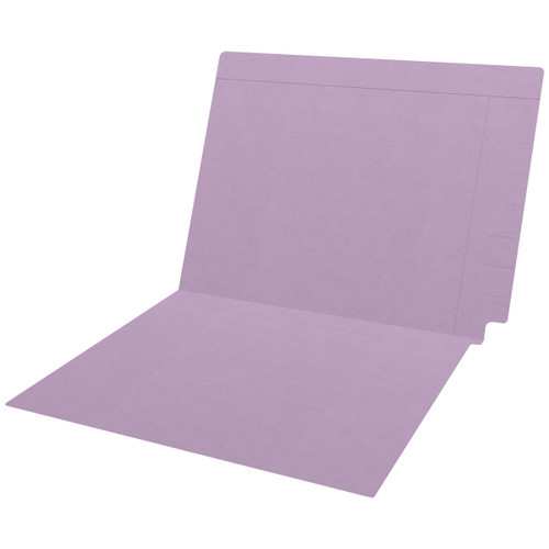 Purple Kardex match letter size reinforced top and end tab folder with tic marks printed on end tab. 11 pt purple stock. Packaged 100/500.