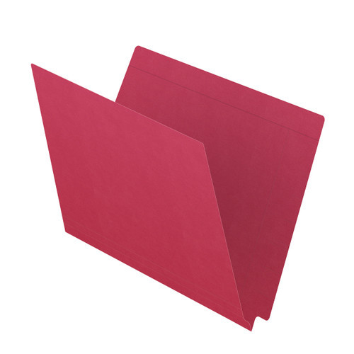 Red Kardex match letter size reinforced top and end tab folder with tic marks printed on end tab. 11 pt red stock. Packaged 100/500.