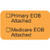 "Primary EOB/Medicare EOB Attached" Label - Fl. Orange - 1 1/2" x 7/8" - Box of 250