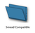 Smead Compatible End Tab Folder, Letter, 11 Point, Color Blue, 9.5 inch, Reinforced, Box of 100