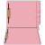 Pink End Tab File Folder, Two Fasteners In Position 1 & 3, Letter Size, 11 Pt, Reinforced Full End Tab, 50/BOX