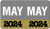 MONTH/YEAR Labels 2024, May, 225 Labels Per Pack, 1-1/2" w x 1" H