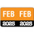 MONTH/YEAR Labels 2025, February, 225 Labels Per Pack