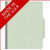 Pale green letter size top tab classification folder with 2" gray tyvek expansion. 25 pt type 3 pressboard stock. Packaged 25/125.