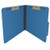 Royal blue letter size top tab classification folder with 2" dark blue tyvek expansion and 2" bonded fasteners on inside front and inside back. 25 pt type 3 pressboard stock. Packaged 25/125