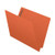 Orange letter size reinforced end tab folder with 2" bonded fastener on inside back. 14 pt orange stock. Packaged 50/250