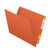 Orange Letter Size Reinforced End Tab Folder With 2" Bonded Fastener On Inside BACK. 14 Pt Orange Stock, 50/BOX