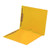 Yellow letter size end tab folder with full pocket on inside back open towards spine and 2" bonded fasteners on inside front and back. 11 pt Yellow stock. Packaged 50/250.