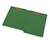 Green letter size reinforced end tab folder with 1/2 pocket on inside front and 2" bonded fastener on inside front and back. 11 pt green stock. Packaged 50/250