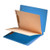 Blue letter size reinforced end tab folder with 2" bonded fastener on inside front and back, and two manila dividers installed with 2" bonded fasteners on both sides. 11 pt blue stock folders and 11 pt manila stock dividers. Packaged 40/200