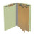 Peridot green legal size end tab two divider classification folder with 2" dark green tyvek expansion, with 2" bonded fasteners on inside front and inside back and 1" duo fastener on dividers - DV-S52-26-3PER