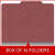 Dark red letter size top tab three divider classification folder with 3" russet brown tyvek expansion, with 2" bonded fasteners on inside front and inside back and 1" duo fastener on dividers - DV-T43-38-3ARD