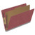 Dark red legal size end tab one divider classification folder with 2" russet brown tyvek expansion, with 2" bonded fasteners on inside front and inside back and 1" duo fastener on divider - DV-S52-14-3ARD