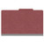 Dark red legal size top tab one divider classification folder with 2" russet brown tyvek expansion, with 2" bonded fasteners on inside front and inside back and 1" duo fastener on divider - DV-T52-14-3ARD