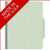 Pale green letter size top tab three divider classification folder with 3" gray tyvek expansion, with 2" bonded fasteners on inside front and inside back and 1" duo fastener on dividers - DV-T43-38-3PGN