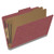 Dark red legal size top tab two divider classification folder with 2" russet brown tyvek expansion, with 2" bonded fasteners on inside front and inside back and 1" duo fastener on dividers - DV-T52-26-3ARD