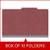 Dark red legal size top tab two divider classification folder with 2" russet brown tyvek expansion, with 2" bonded fasteners on inside front and inside back and 1" duo fastener on dividers - DV-T52-26-3ARD