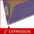 Purple letter size top tab one divider classification folder with 2" gray tyvek expansion, with 2" bonded fasteners on inside front and inside back and 1" duo fastener on divider - DV-T42-14-3PRP