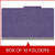 Purple legal size top tab three divider classification folder with 3" grey tyvek expansion, with 2" bonded fasteners on inside front and inside back and 1" duo fastener on dividers - DV-T53-38-3PRP