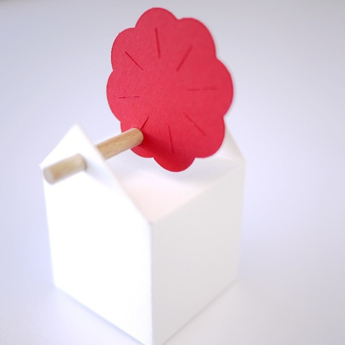 Etiquette Rose du Mont Fuji pour contenant à dragées tourillon