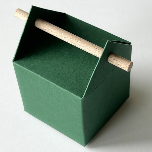 Boite et contenant à dragées couleur vert feuille, vert sapin et vert cactus.