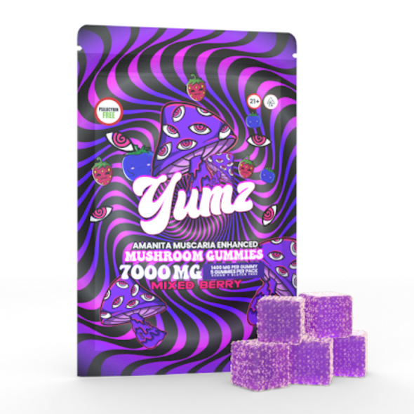 AMANITA MUSCARIA MUSHROOM VEGAN GUMMIES BY YUMZ LAB 7000MG 5CT