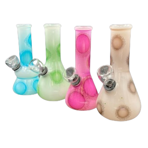 5'' ASSORTED MINI SPARKLE DOT BEAKER WATER PIPE - [XWP5M]