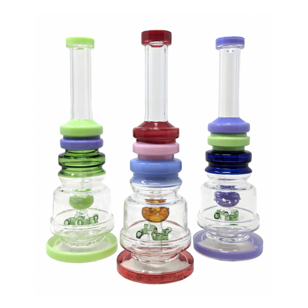 10" ASSORTED SLYME COLOR RIM SPRINKLER PERC WATER PIPE