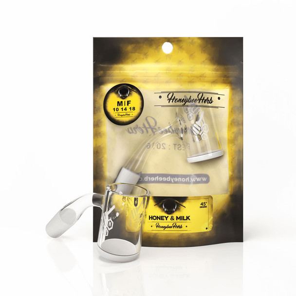 YELLOW LINE HONEY & MILK  45°QUARTZ BANGER BY HONEYBEE HERB