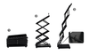 Premium portable A4 brochure holder in black steel – multi-layer literature display stand for expos and retail